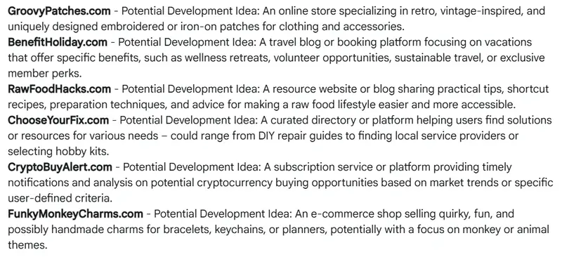 Domain List Example